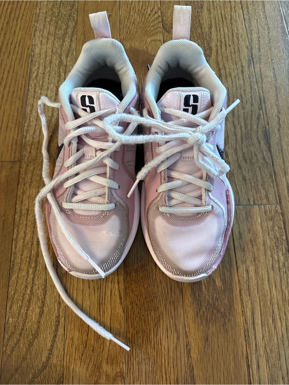Girls' Lightweight Pink Lace-Up Sneakers - Youth Athletic Shoes